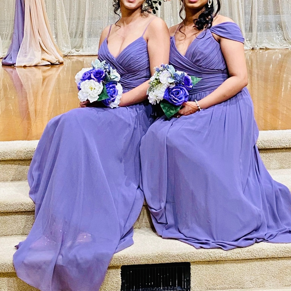 Haley paige bridesmaid dress wisteria